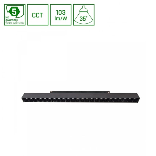 SHIFT CCT - Grid L Skinne Lys 22W - 440x23x42mm, 40°, svart, CCT skift