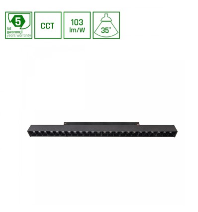 SHIFT CCT - Grid L Skinne Lys 22W - 440x23x42mm, 40°, svart, CCT skift