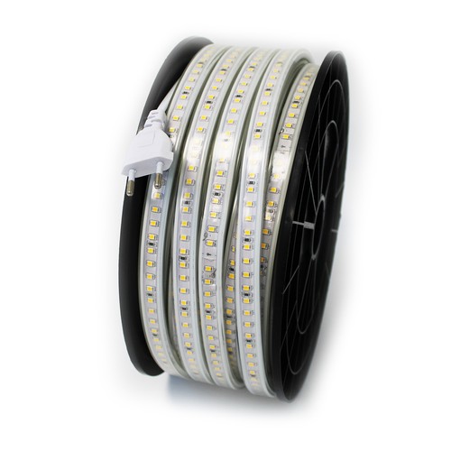 50m Arbeidslys 230V LED stripe - IP65, 120 LED/m, 10W/m, 1000 lm/m