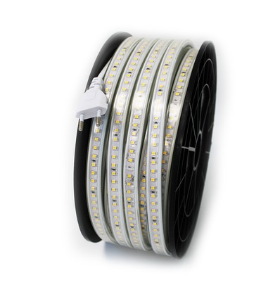 50m Arbeidslys 230V LED stripe - IP65, 120 LED/m, 10W/m, 1000 lm/m