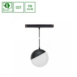 Produsenter System Shift CCT- Globe P pendlet Sphere skinne lys Ø100, 815mm kabel, 5W, 165°, svart, CCT switch.