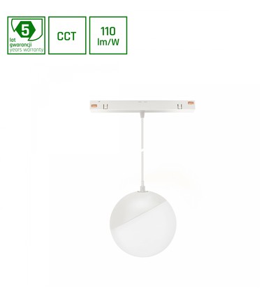5W Ø10cm 48V skinnespot til magnetskinne - CCT, 85cm høy, sort, 48V DC