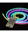 2,5m RGBIC Neon Flex komplett sett - USB, Bluetooth app, fjernkontroll, inkl. montering, 7x15 neonflex