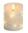 LED blokklys med lyskjede, 10cm, flammeeffekt - Ø7,5cm