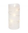 LED blokklys med lyskjede, 15cm, flammeeffekt - Ø7,5cm