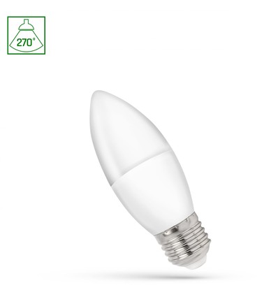 E27 1W LED kronepære - C37, 230V