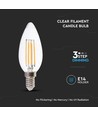 E14 4W 3-trinn dimbar LED-kronepære - Filament, varmhvit