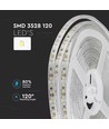 V-Tac 7,2W/m sprutsikker LED strip - 5m, 120 LED per meter