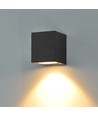 3W vegglampe - IP65, sort, firkantet, inne / ute, inkl. lyskilde