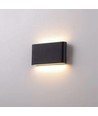 12W DuoLume vegglampe - Rektangel, IP65, sort, opp/ned, inne/ute, inkl. lyskilde