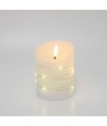 LED blokklys med lyskjede, 10cm, flammeeffekt - Ø7,5cm