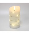 LED blokklys med lyskjede, 15cm, flammeeffekt - Ø7,5cm