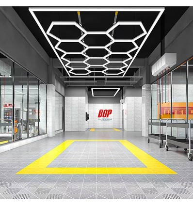 591W RA95 Hexagon LED 14 felter + ramme komplett sett - Inkludert strømtilkobling