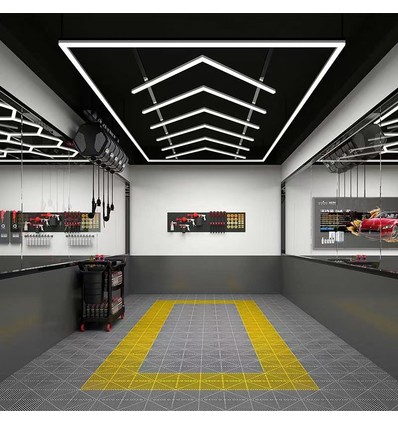 384W RA95 Lysgitter LED + ramme komplett sett (Hexagon) - Inkl. strømtilkobling