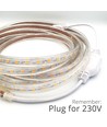 5 m. vanntett LED strip (Type Q) - 230V, IP67, 120 LED, 6W per meter