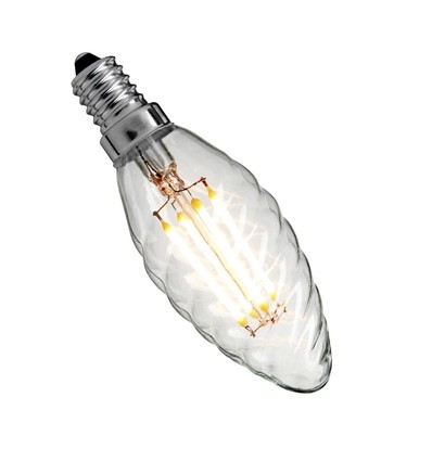 Deluxe E14 Tvunnet LED kronelys 3W 2200K Ra95 Dimbar