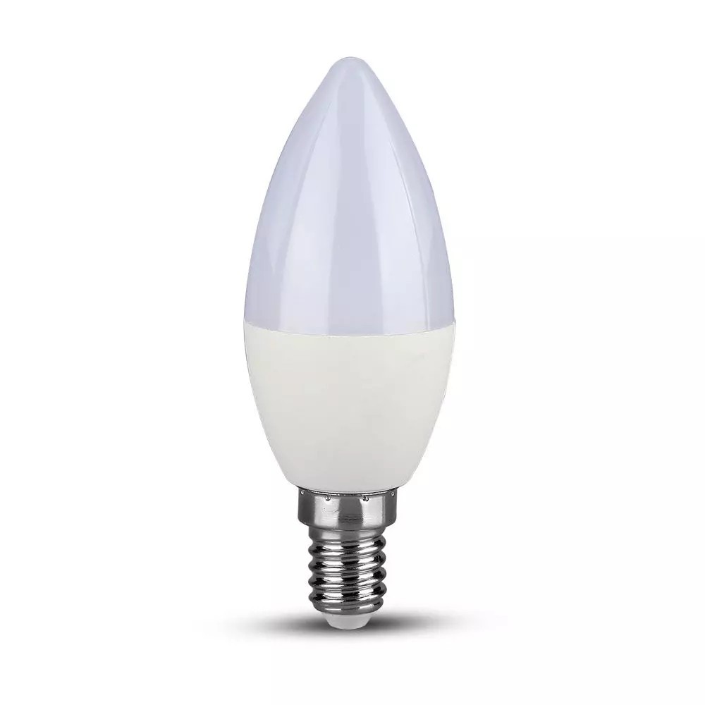 V-Tac 5,5W LED stearinlys pære - Samsung LED chip, Dimbar, E14 - Dimbar : Dimbar, Kulør : Varm