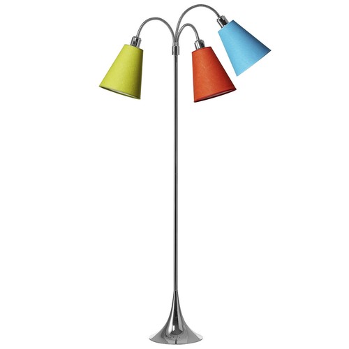 Trafikk Gulvlampe E27 i Krom Med Oransje/Turkis/Lime - Nielsen Light