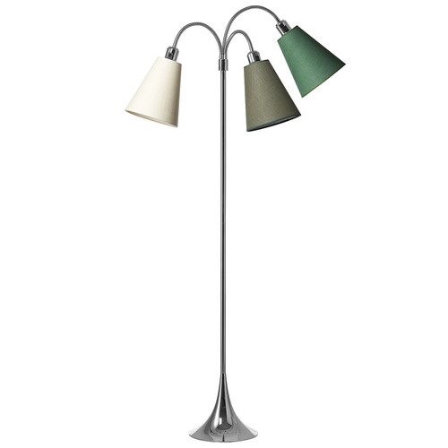 Trafikk Gulvlampe E27 i Krom Med Oliven/Gress/Krem - Nielsen Light