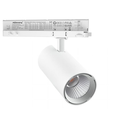 LEDlife hvit skinnespot 30W - 130lm/w, RA90, 3900lm, Flicker free, 3-faset