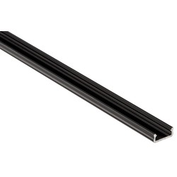 Alu / PVC profiler Aluprofil Type D til innendørs IP20 LED strip - Lav, 1 meter, svart, velg deksel