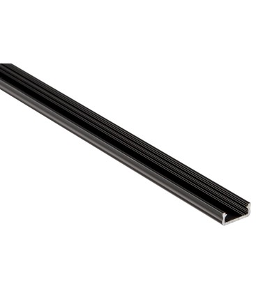 Aluprofil Type D til innendørs IP20 LED strip - Lav, 1 meter, svart, velg deksel