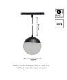 System Shift Globe P - nedhengt Sphere Skinne Lys 100mm (850mm Kabel), 5W, 165°, Sort, 2 Kretser