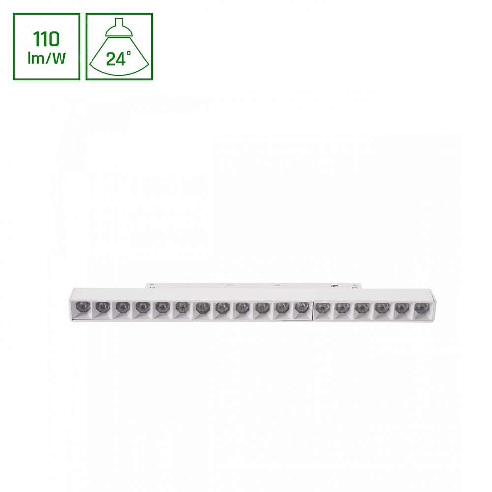 System Shift Basic – Gitter med Lineær Lampe, 330mm, 18W, 2700K, Hvit – Dimbar : Ikke dimbar, Kulør : Varm