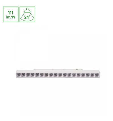 18W SHIFT BASIC GRID skinnespot til 48V - 33cm, nøytral hvit, 48V DC, til SHIFT skinnesystem