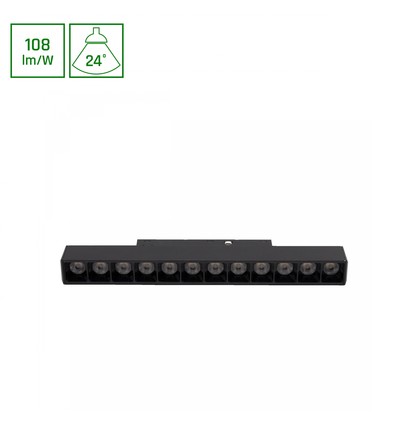 12W SHIFT BASIC GRID skinnespot til 48V skinnesystem - 4000K, 22cm, nøytral hvit, magnetisk montert