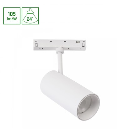 12W SYSTEM SHIFT BASIC SPOT M til 48V skinne - 2700K, 24°, hvit, IP20