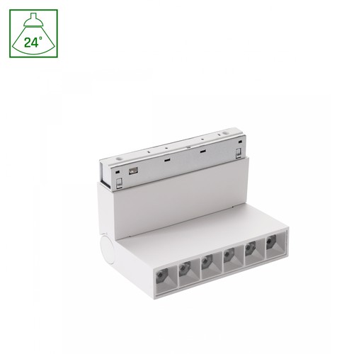 6W SHIFT Basic Grid XS Justerbar Lineær Armatur - 11cm, 2700K, Hvit