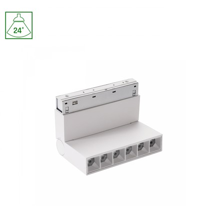 6W SHIFT Basic Grid XS Justerbar Lineær Armatur - 11cm, 2700K, Hvit