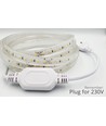 5m 10W/m vanntett LED-strip (Type X-2) - 230V, IP67, 1300lm/m, kan klippes for hver 10cm, opptil 100m