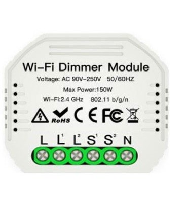 Wifi innbyggingsdimmer - 2 x 100W LED dimmer, korrespondanse, til innbygging