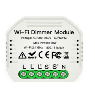 Wifi innbyggingsdimmer - 2 x 100W LED dimmer, korrespondanse, til innbygging