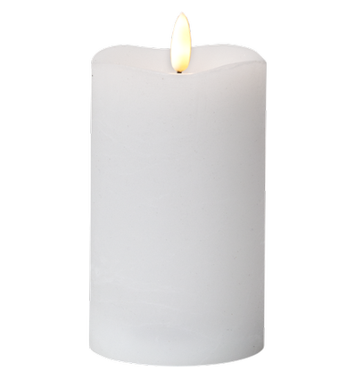 Outlet: LED Flamme 3D Bloklys Med Timer H14 i Hvit - Star Trading