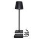 LED bordlampe med trådøs lading - Sort, IP54 Innendørs/utendørs, berøringsdimbar