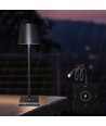 LED bordlampe med trådøs lading - Sort, IP54 Innendørs/utendørs, berøringsdimbar