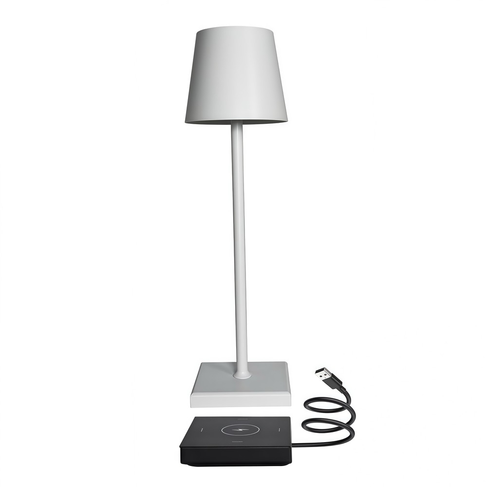 Candela LED bordlampe inkl. trådøs lading – Hvit, IP54 Innendørs/utendørs, berøringsdimbar – Dimbar : Dimbar, Farge på huset : Hvit