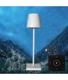 LED bordlampe inkl. trådøs lading - Hvit, IP54 Innendørs/utendørs, berøringsdimbar
