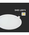 V-Tac 6W LED panel downlight - Hull: Ø11 cm, Mål: Ø12 cm, 230V