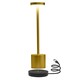 Oppladbar LED bordlampe med trådøs lading - Gull, IP54 Innendørs/utendørs, berøringsdimbar