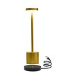 Oppladbar LED bordlampe med trådøs lading - Gull, IP54 Innendørs/utendørs, berøringsdimbar