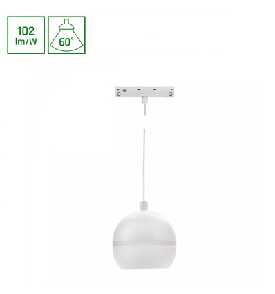 10W SHIFT BASIC GLOBE RING PENDANT skinnespot, 48V - 1020lm, 2700K, hvit, IP20, inkl. lyskilde