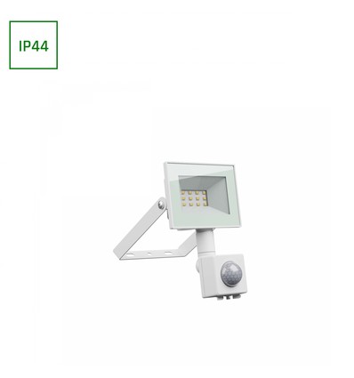 Noctis Lux 4 Projektør 10W - Nøytral hvit, 230V, IP44, 94x150x53mm, Hvit, PIR sensor