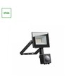 10W lyskaster med sensor - IP44, sort, arbeidslampe, PIR-sensor