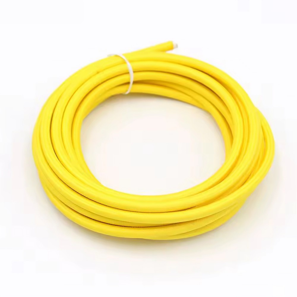 5m Stoffkabel 2×0,75 mm², tekstil – 230V, Gul