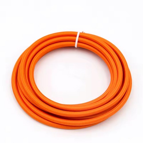 Stoffkabel 2x0,75 mm², tekstil - 5 meter, 230V, oransje