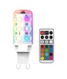2 stk. G9 2W RGBW LED-pærer - Inkl. RF-fjernkontroll